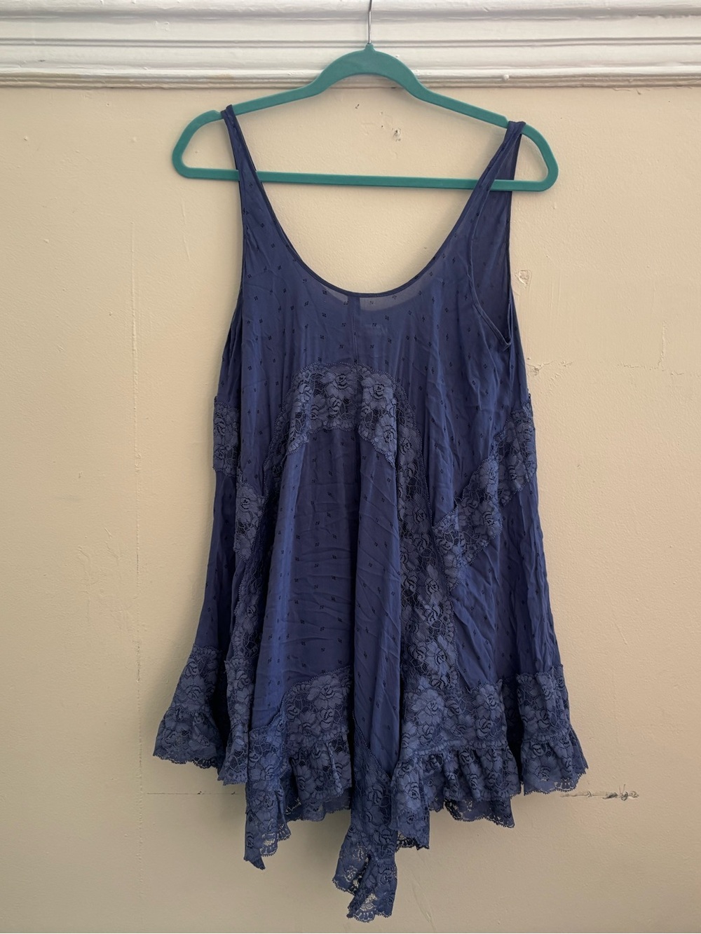 Free People Blue Lace Babydoll Dress